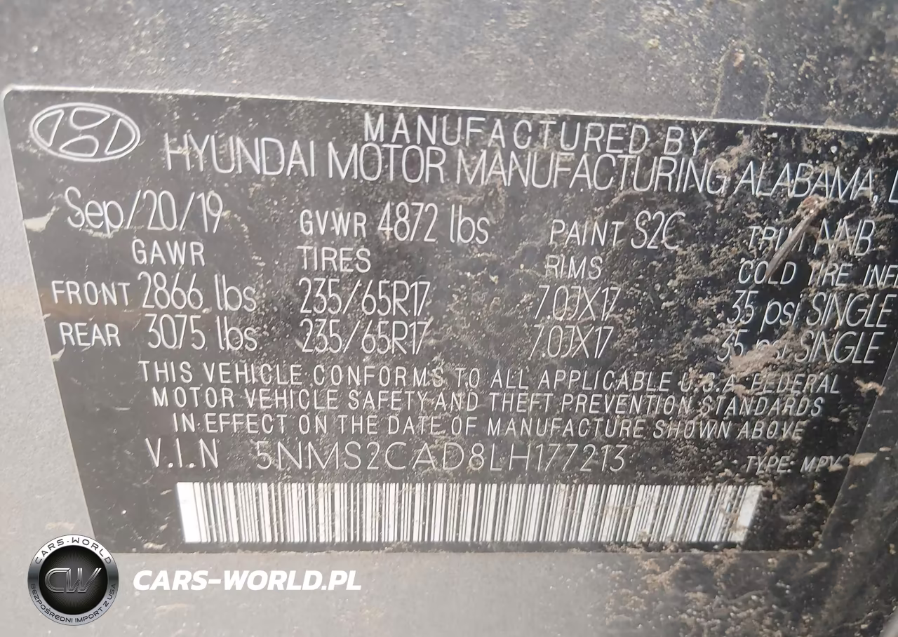 2020 Hyundai Santa Fe Se VIN:5NMS2CAD8LH177213 - 9