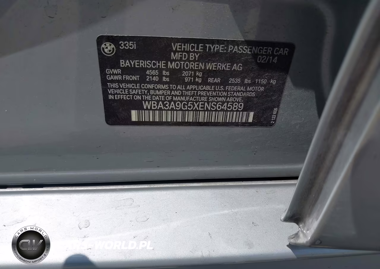 2014 BMW 335I VIN:WBA3A9G5XENS64589 - 9