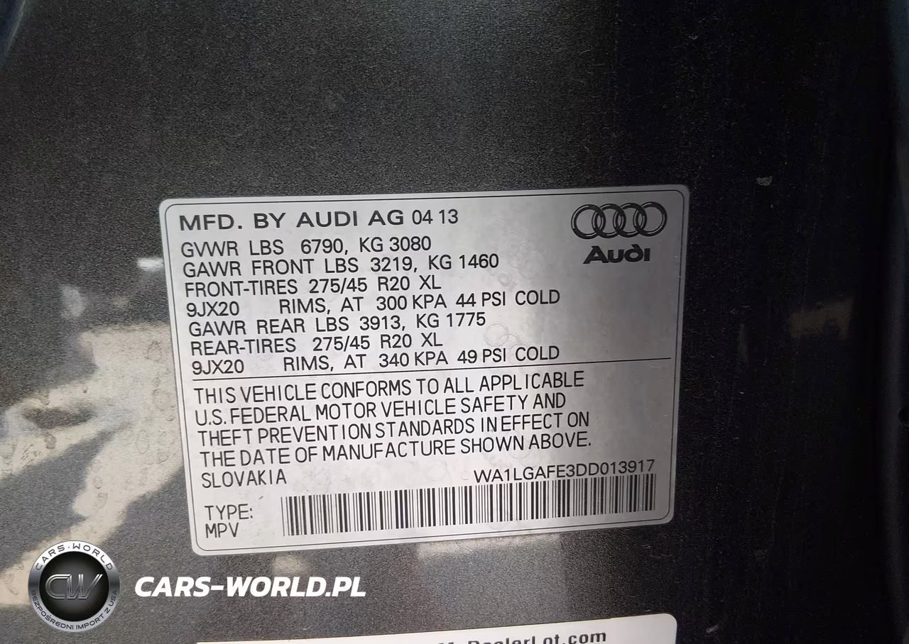 2013 Audi Q7 3.0T Premium VIN:WA1LGAFE3DD013917 - 9