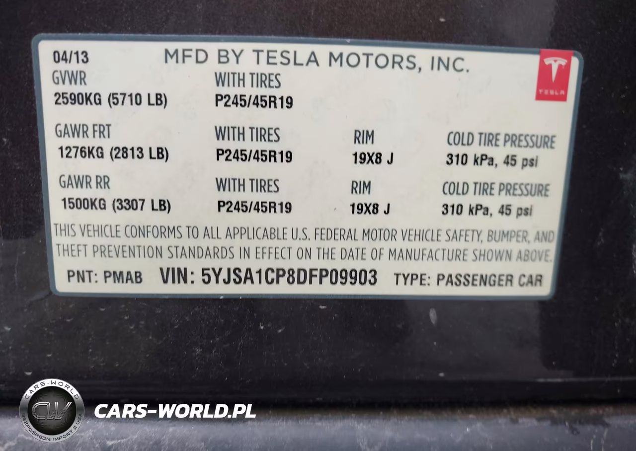 2013 Tesla Model S Performance VIN:5YJSA1CP8DFP09903 - 9