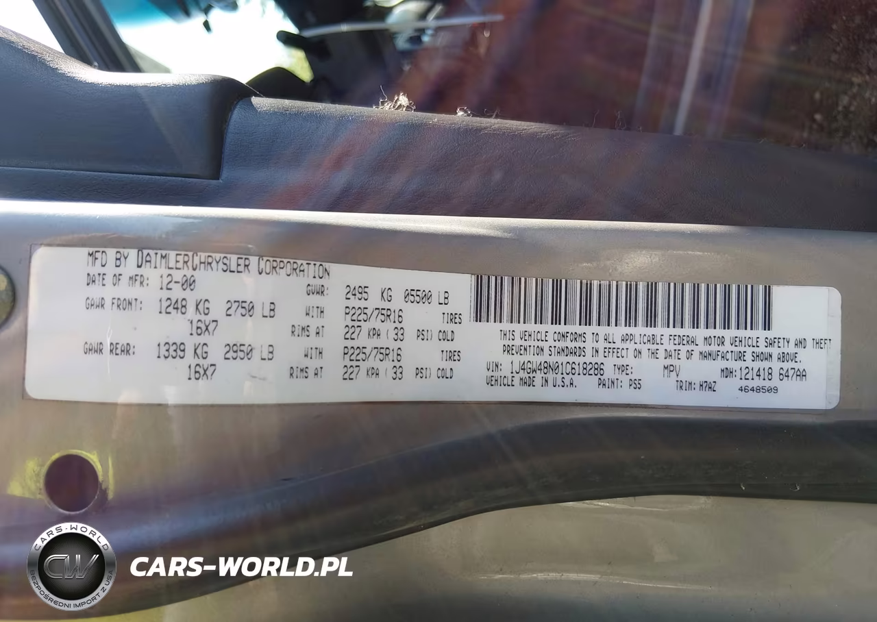 2001 Jeep Grand Cherokee Laredo VIN:1J4GW48N01C618286 - 9