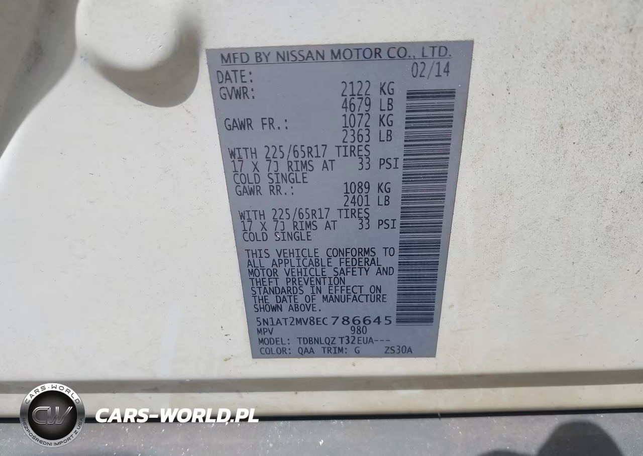 2014 Nissan Rogue Sv VIN:5N1AT2MV8EC786645 - 9