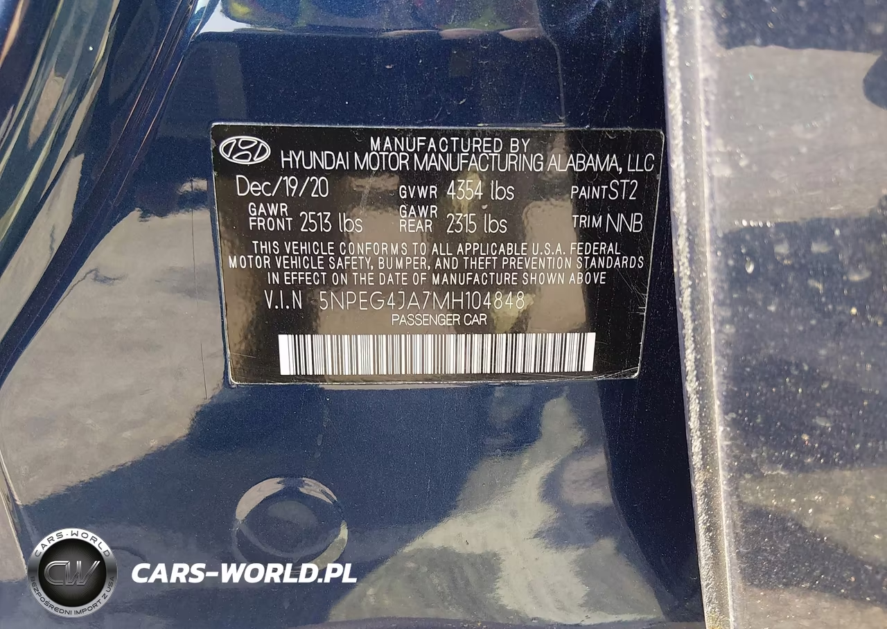 2021 Hyundai Sonata Se VIN:5NPEG4JA7MH104848 - 9