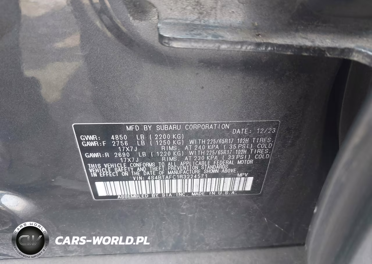 2024 Subaru Outback Premium VIN:4S4BTAFC1R3224571 - 9