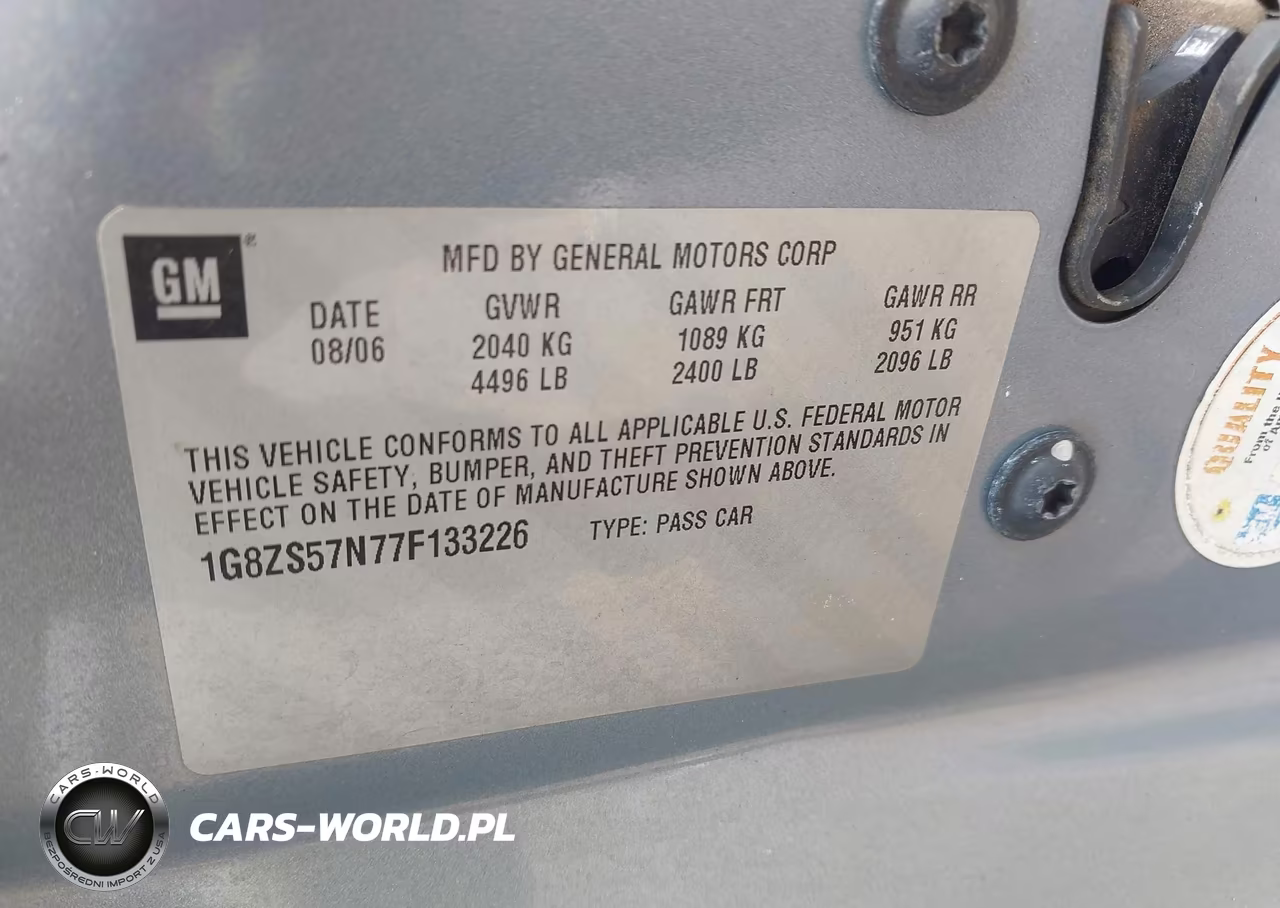 2007 Saturn Aura Xe VIN:1G8ZS57N77F133226 - 6