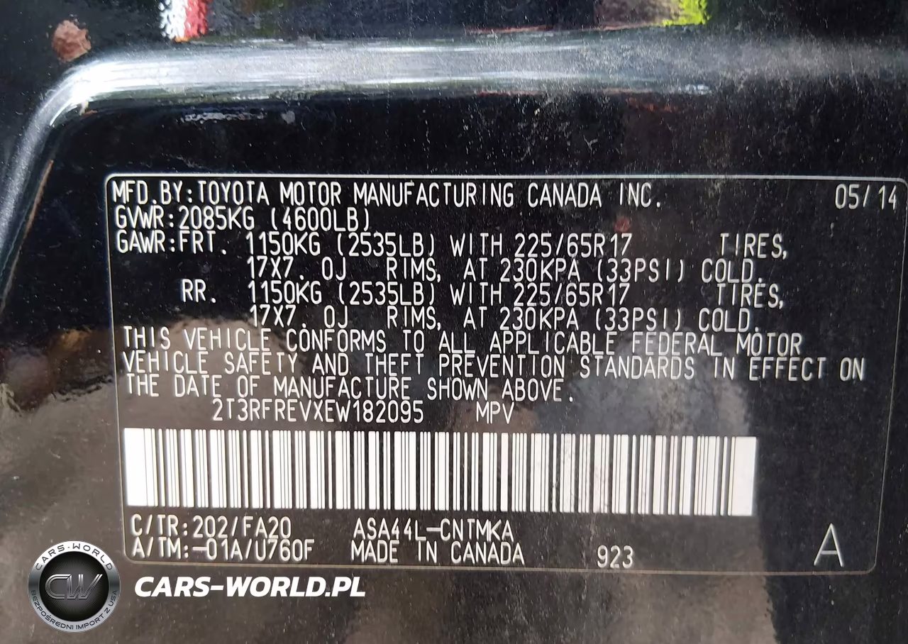 2014 Toyota Rav4 Xle VIN:2T3RFREVXEW182095 - 9