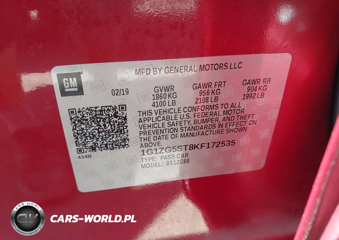 2019 Chevrolet Malibu Rs VIN:1G1ZG5ST8KF172535 - 9