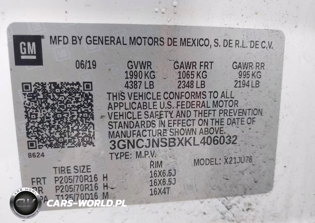 2019 Chevrolet Trax Ls VIN:3GNCJNSBXKL406032 - 9