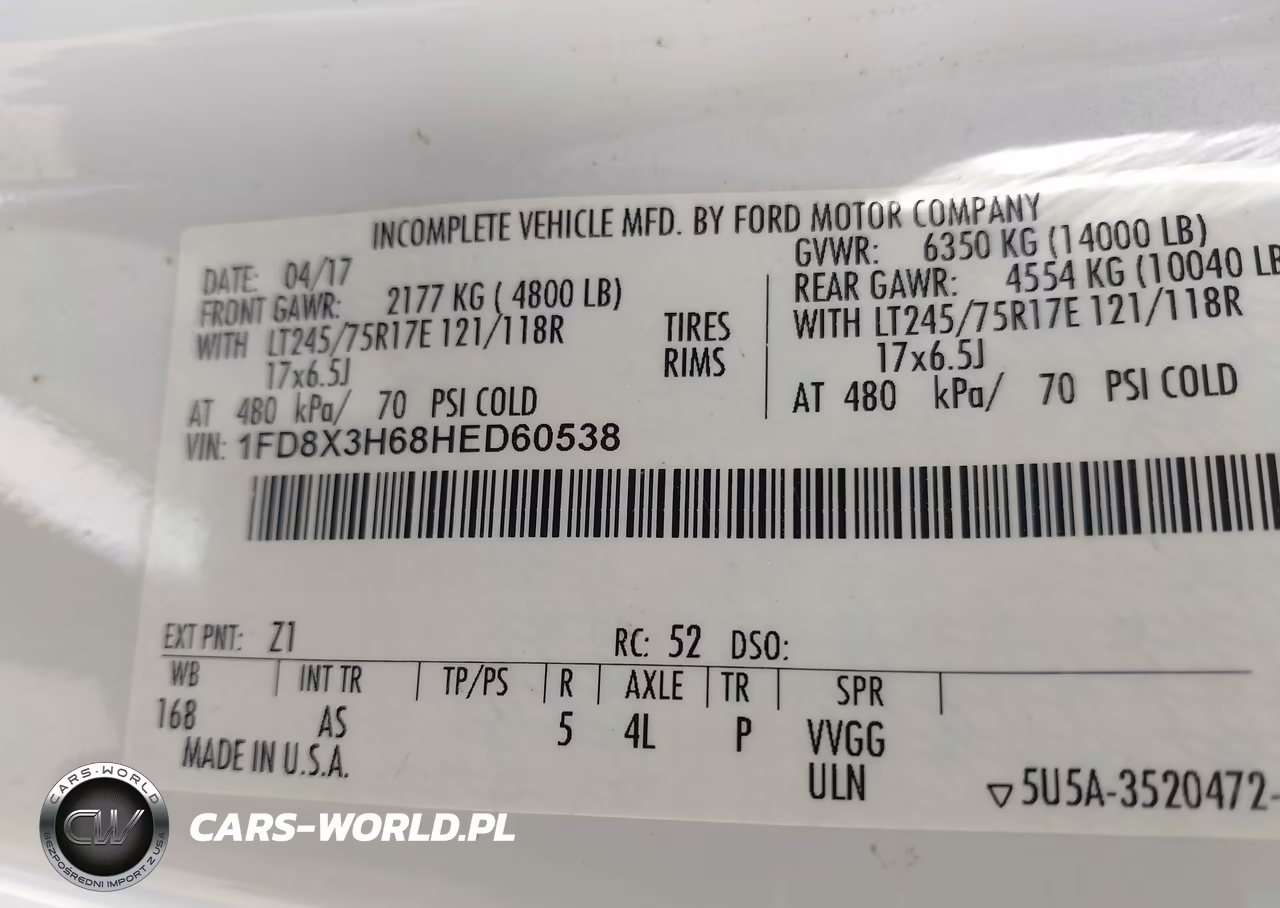 2017 Ford F-350 Chassis Xl VIN:1FD8X3H68HED60538 - 9