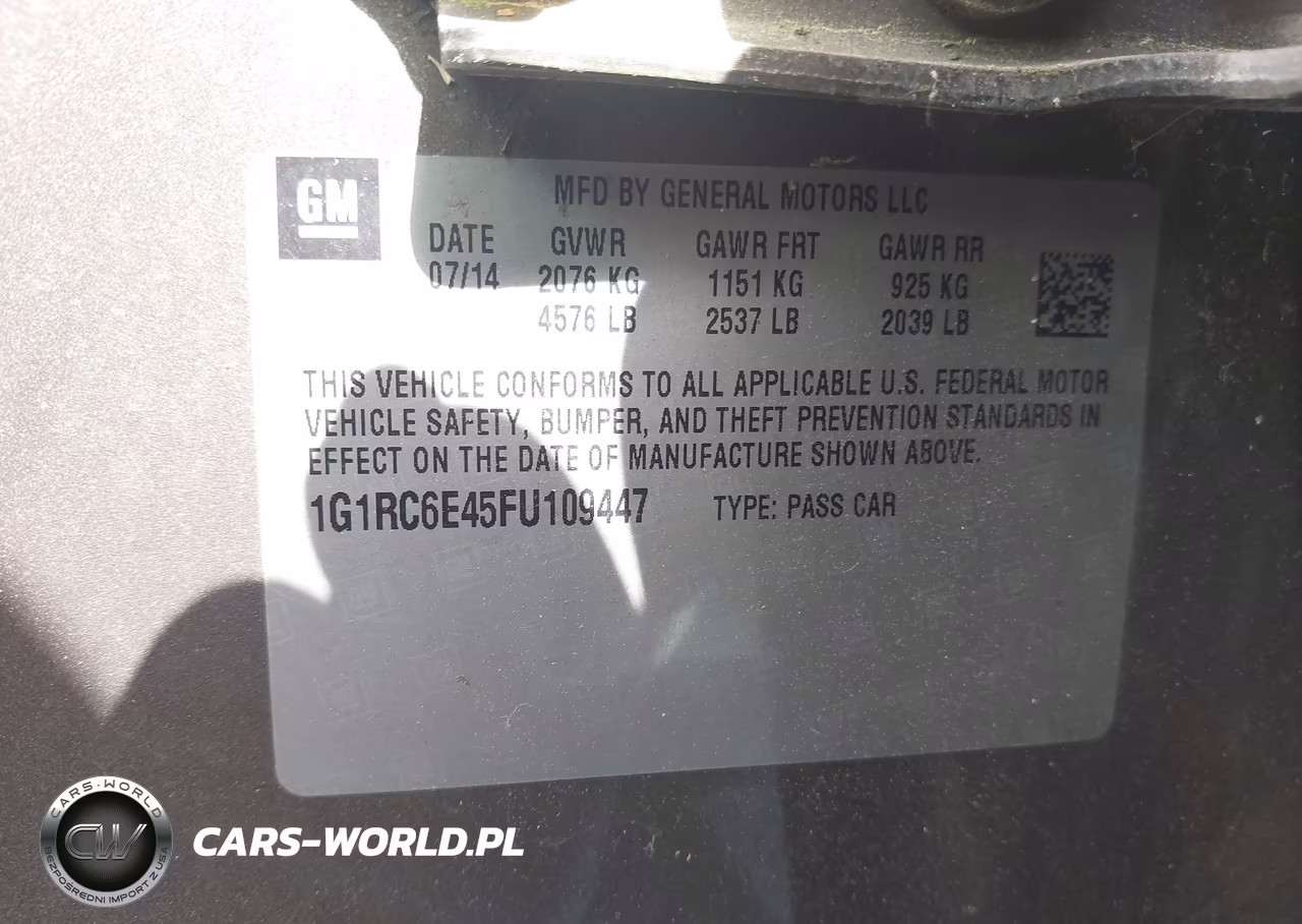 2015 Chevrolet Volt VIN:1G1RC6E45FU109447 - 9