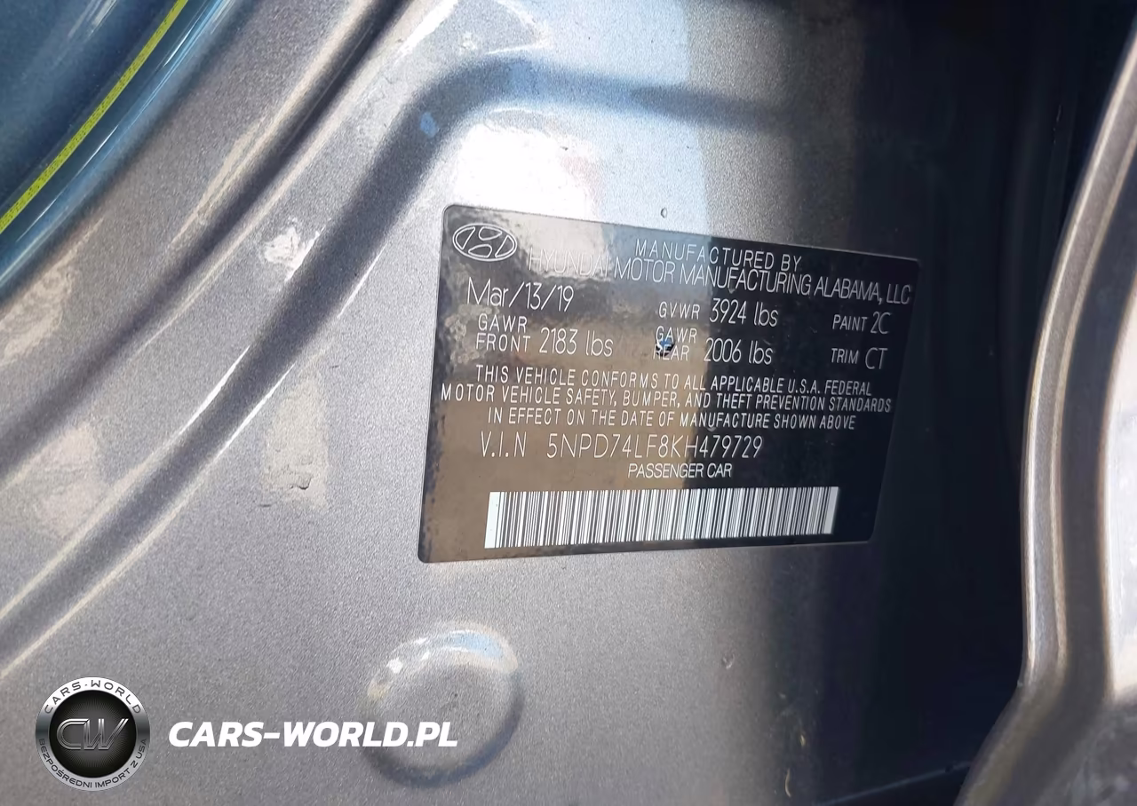 2019 Hyundai Elantra Se VIN:5NPD74LF8KH479729 - 9