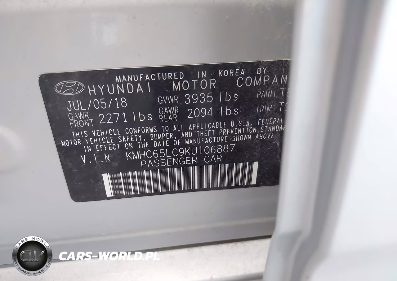 2019 Hyundai Ioniq Hybrid Blue VIN:KMHC65LC9KU106887 - 9