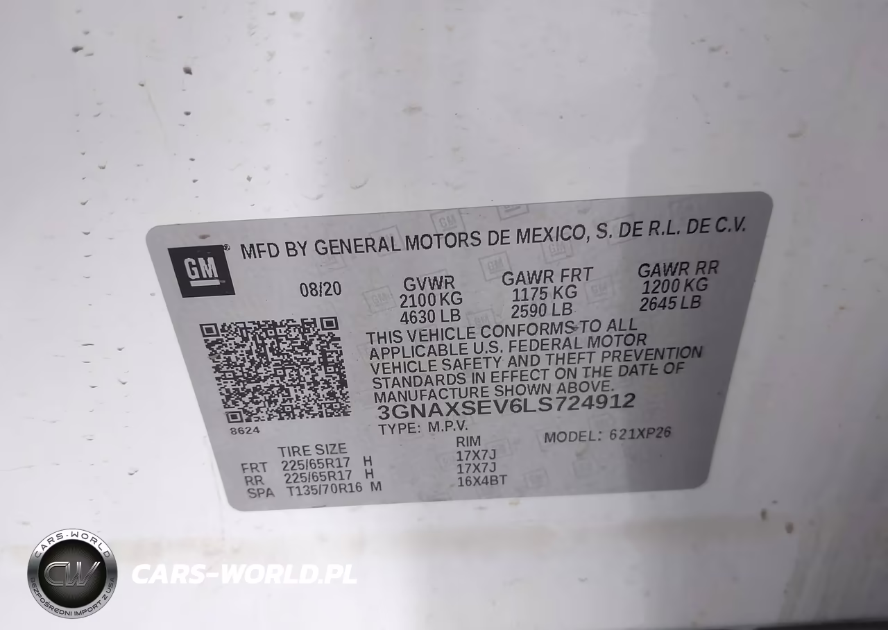 2020 Chevrolet Equinox Awd Ls VIN:3GNAXSEV6LS724912 - 9