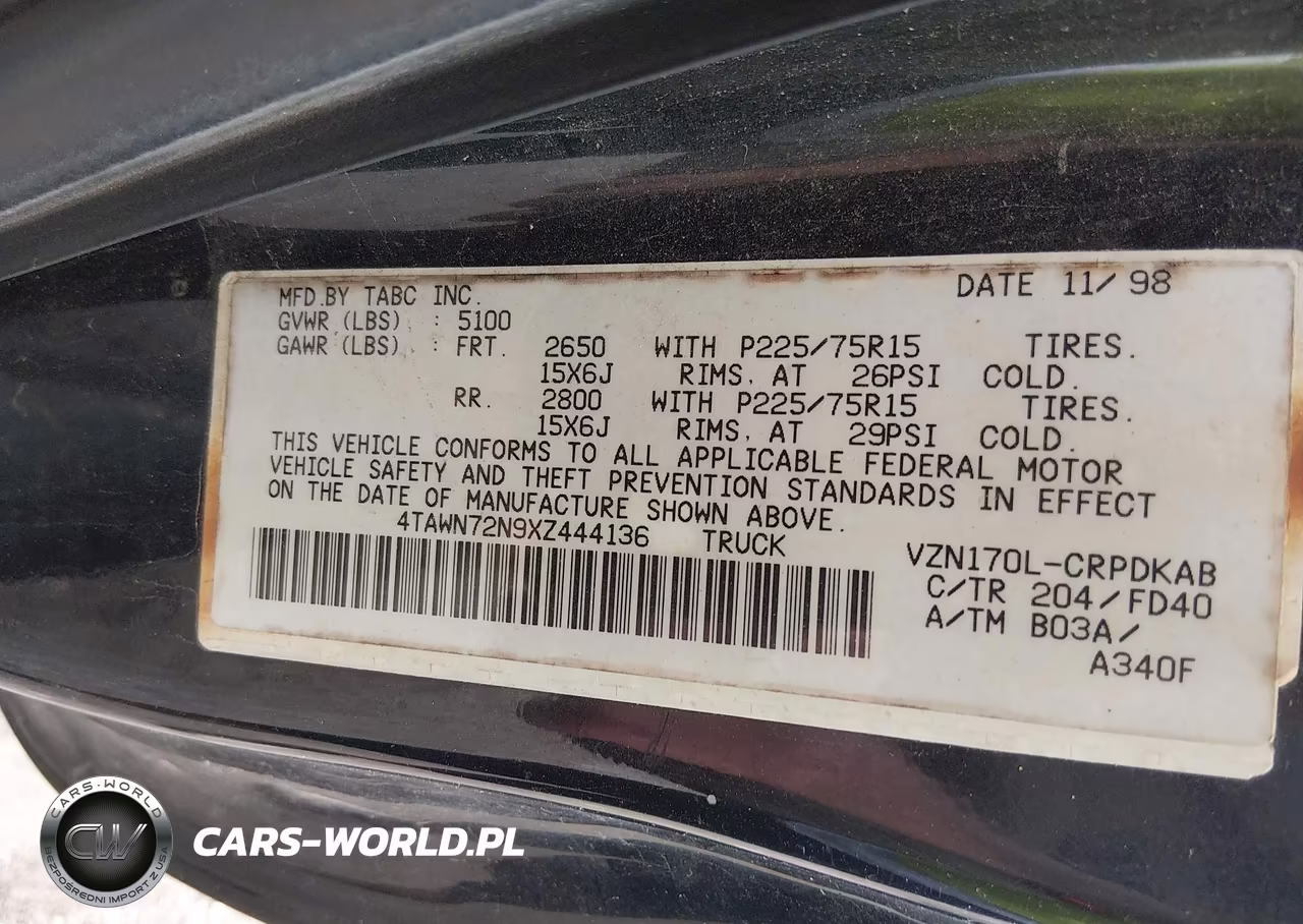 1999 Toyota Tacoma VIN:4TAWN72N9XZ444136 - 9