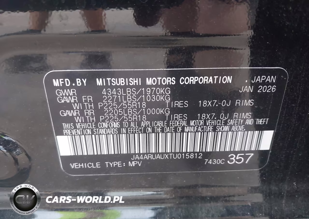 2026 Mitsubishi Outlander Sport 2.0 Es-2.0 Le-2.0 Ralliart-2.0 S-2.0 Se-2.0 Trail Edition VIN:JA4ARUAUXTU015812 - 9
