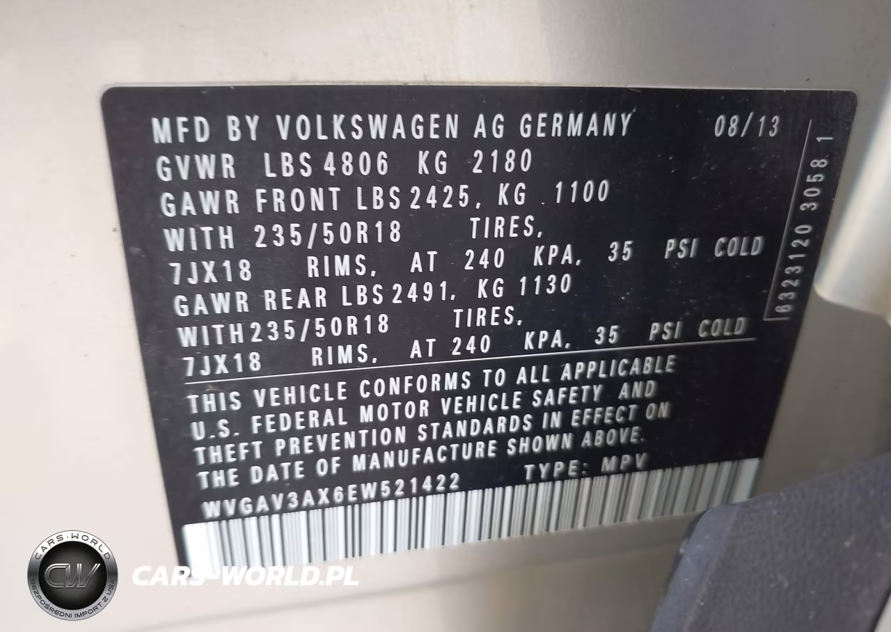 2014 Volkswagen Tiguan Se VIN:WVGAV3AX6EW521422 - 9