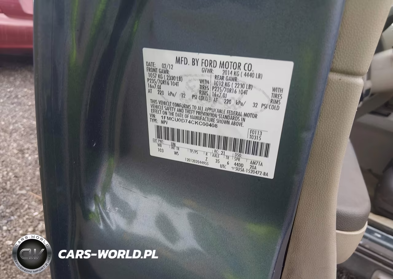 2012 Ford Escape Xlt VIN:1FMCU0D74CKC00408 - 9