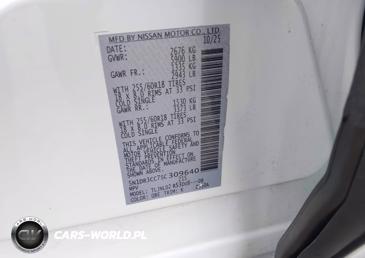 2025 Nissan Pathfinder Sl 4Wd VIN:5N1DR3CC7SC309640 - 9