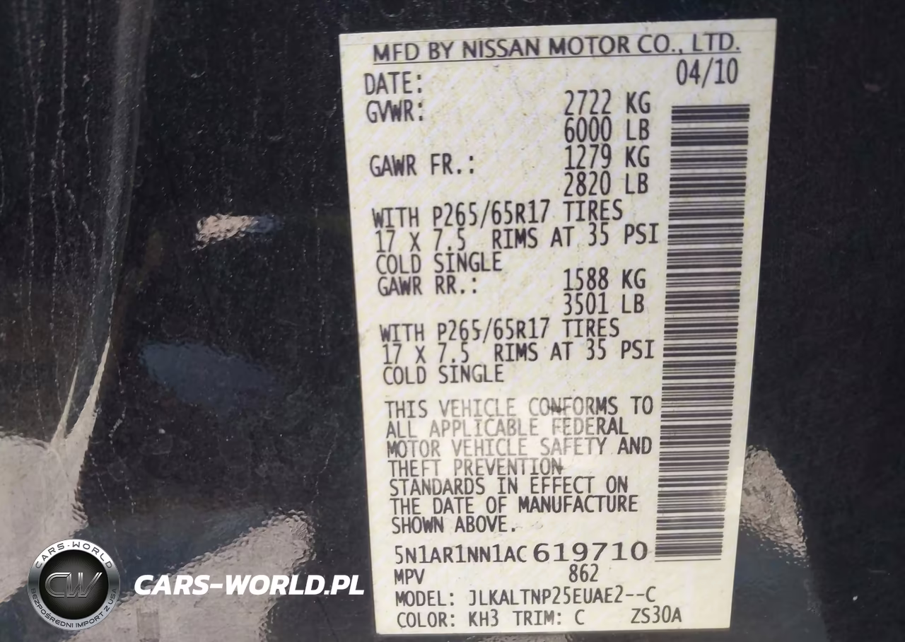 2010 Nissan Pathfinder Se VIN:5N1AR1NN1AC619710 - 9