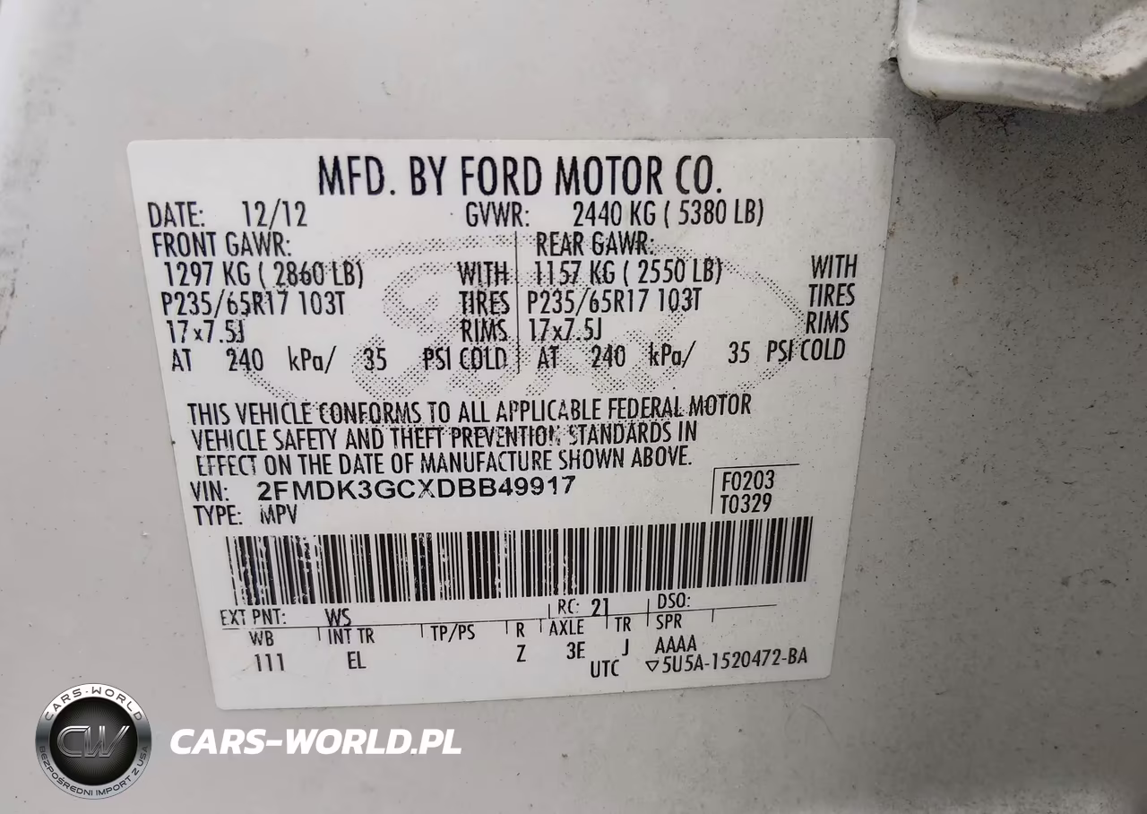 2013 Ford Edge Se VIN:2FMDK3GCXDBB49917 - 9