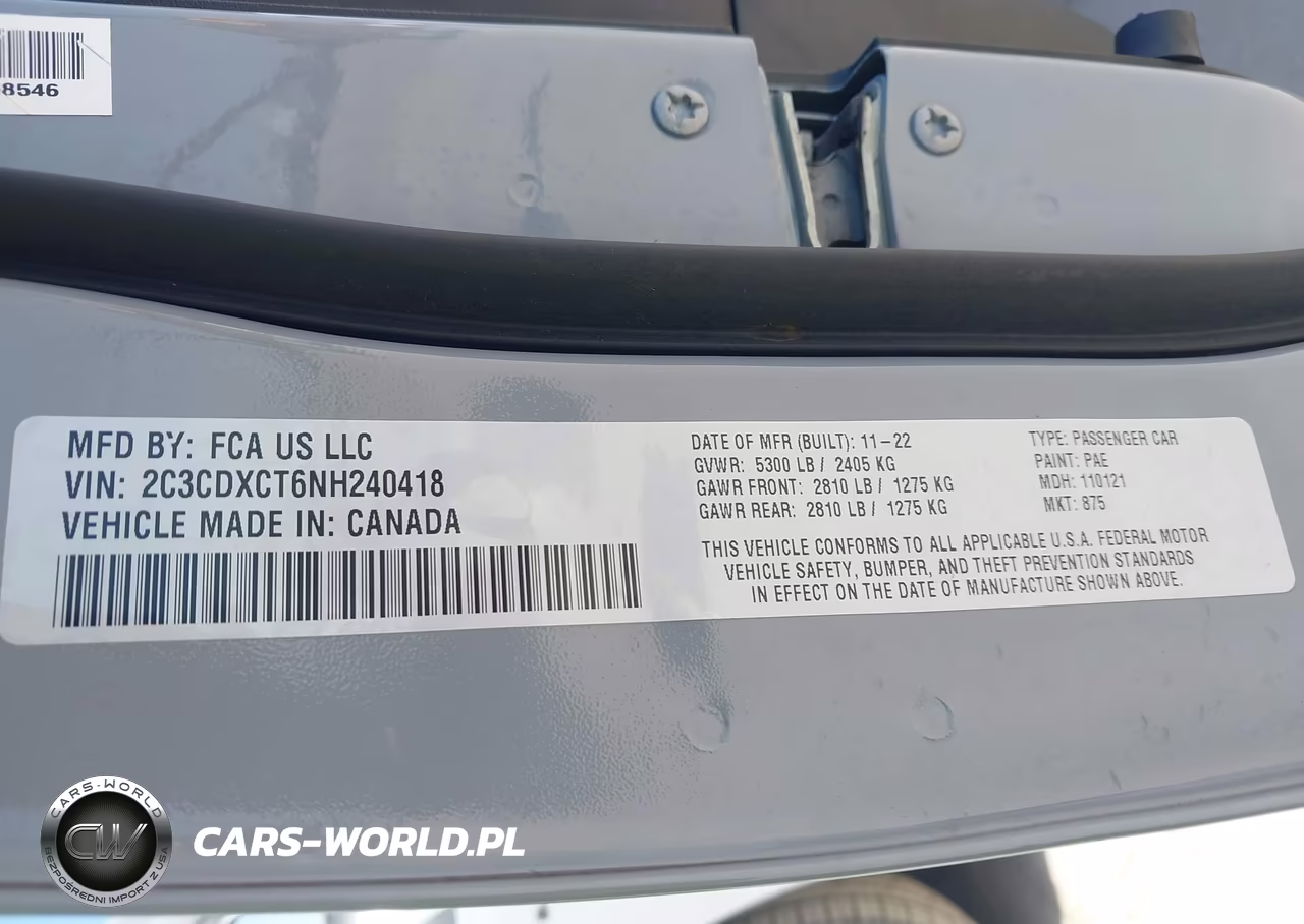 2022 DODGE CHARGER R-T VIN:2C3CDXCT6NH240418 - 9