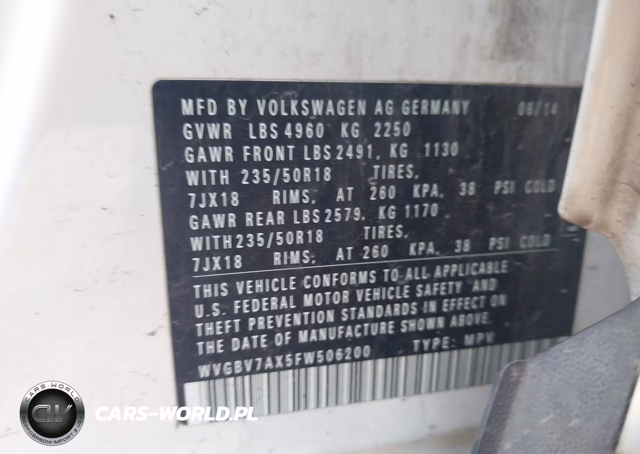 2015 Volkswagen Tiguan Se VIN:WVGBV7AX5FW506200 - 9