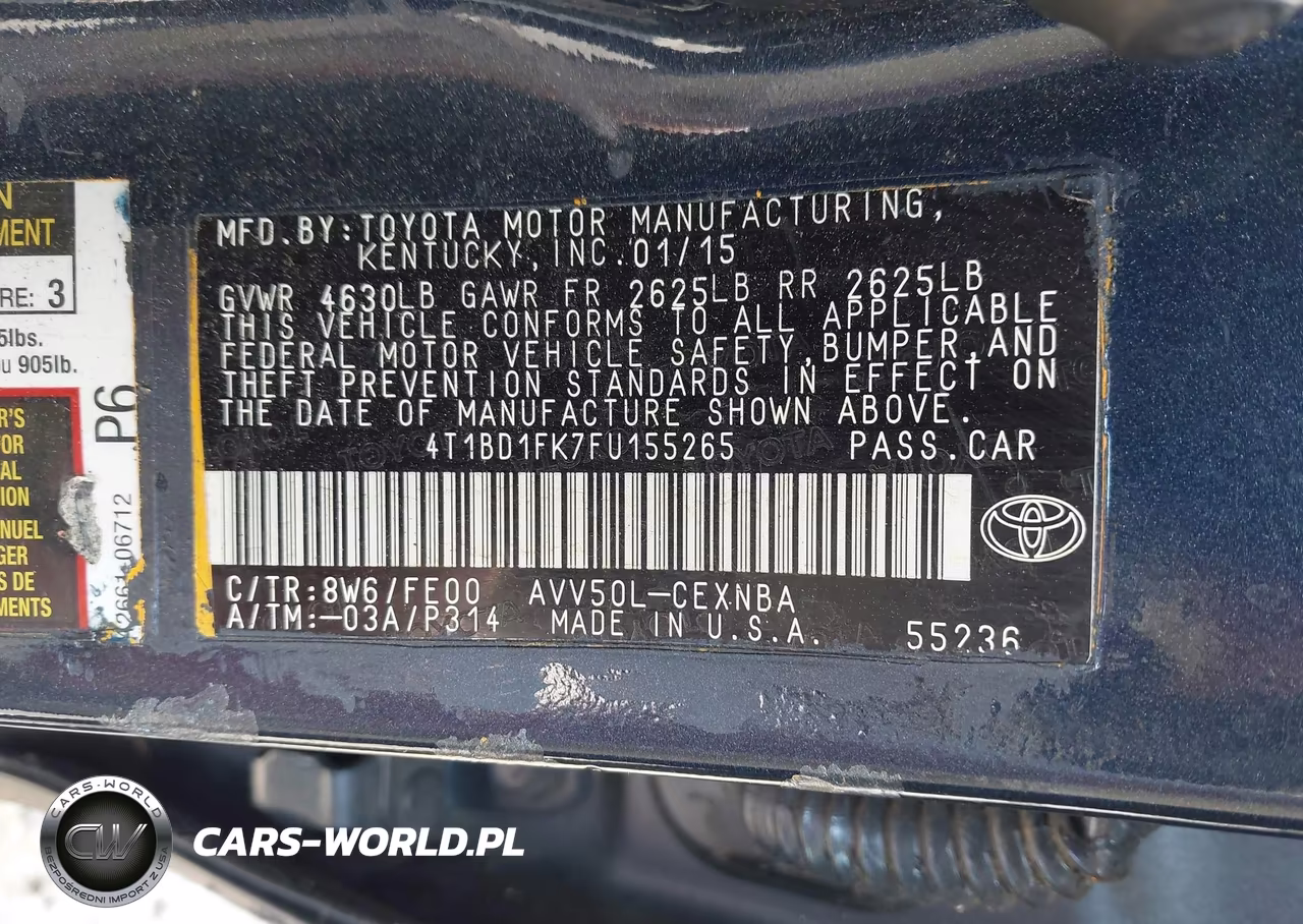2015 Toyota Camry Hybrid Le VIN:4T1BD1FK7FU155265 - 9