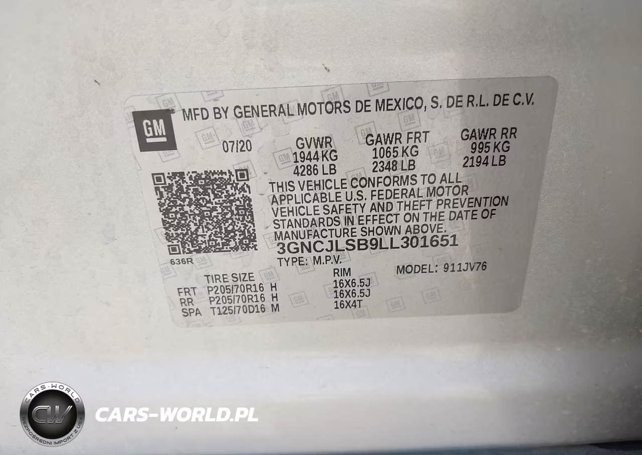 2020 Chevrolet Trax Fwd Lt VIN:3GNCJLSB9LL301651 - 9