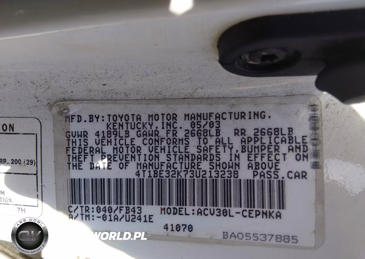 2003 Toyota Camry Le-Xle-Se VIN:4T1BE32K73U213238 - 9