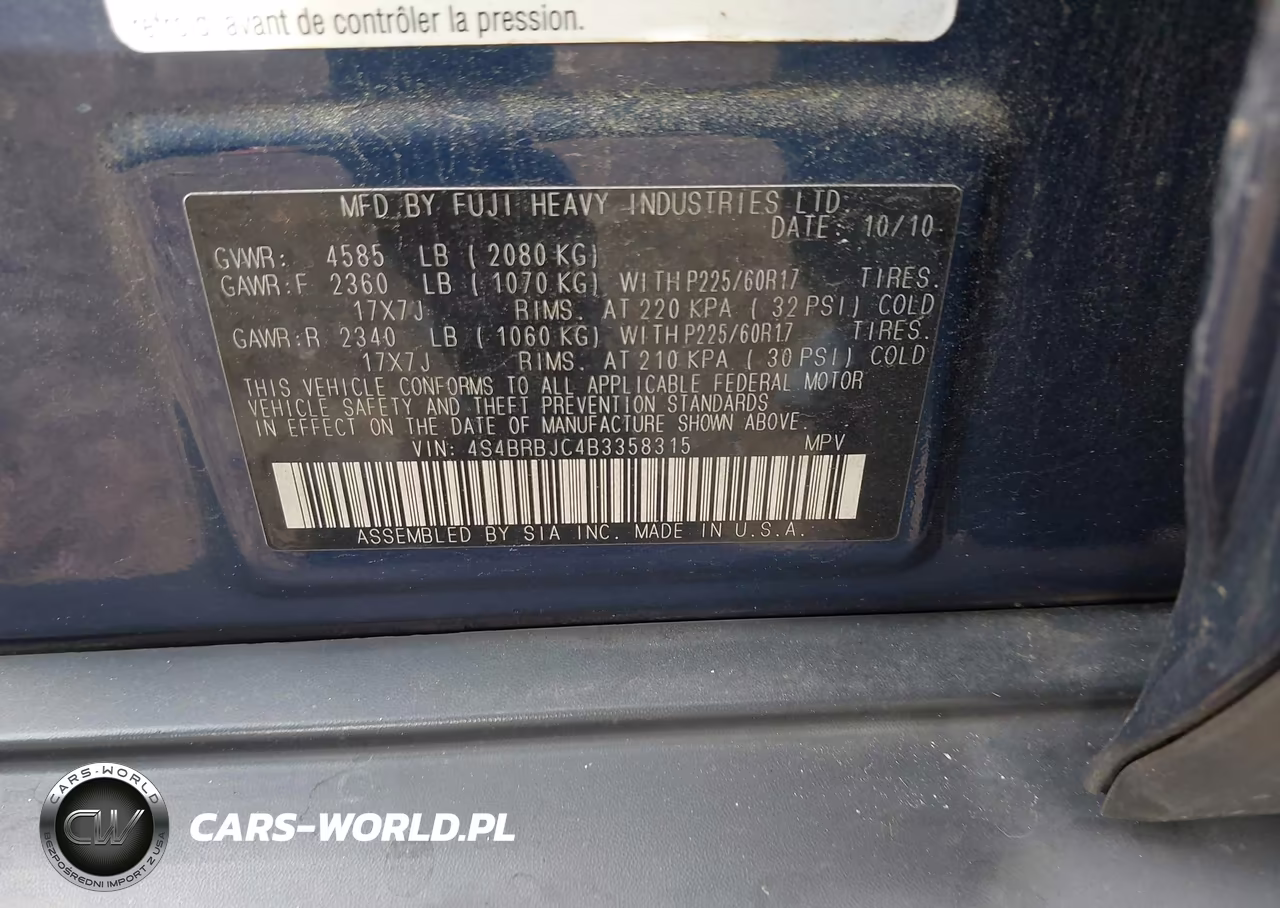 2011 Subaru Outback 2.5I Limited VIN:4S4BRBJC4B3358315 - 9