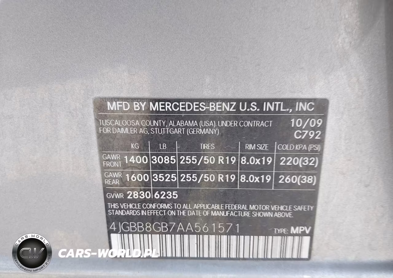 2010 Mercedes-Benz Ml 350 4Matic VIN:4JGBB8GB7AA561571 - 9