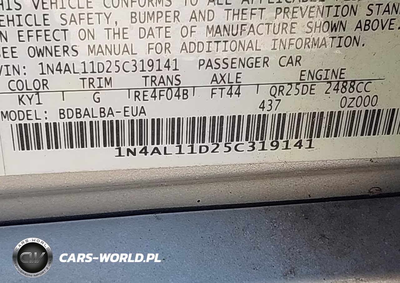 2005 Nissan Altima 2.5 S VIN:1N4AL11D25C319141 - 9