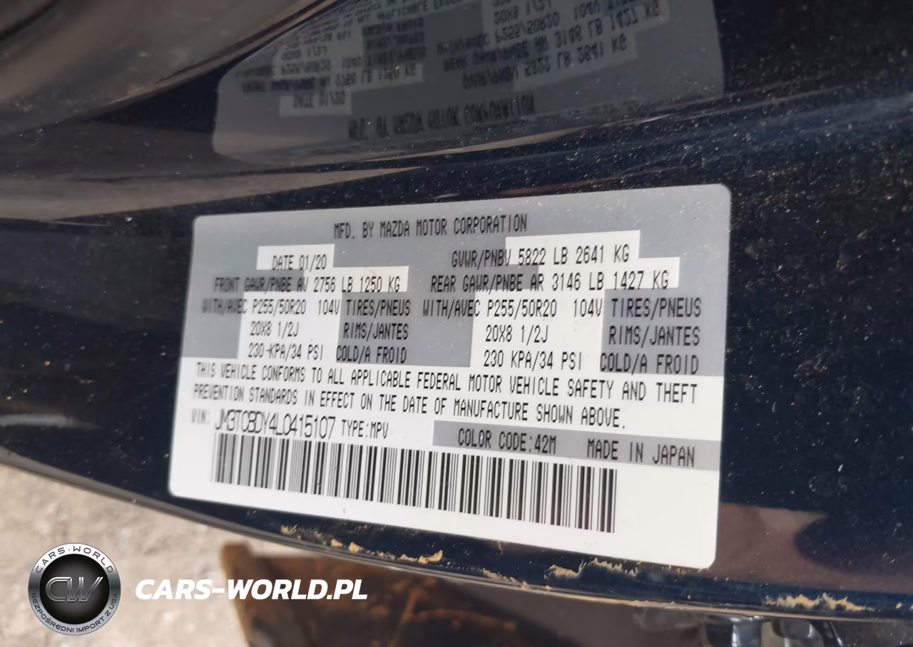 2020 Mazda Cx-9 Grand Touring VIN:JM3TCBDY4L0415107 - 9