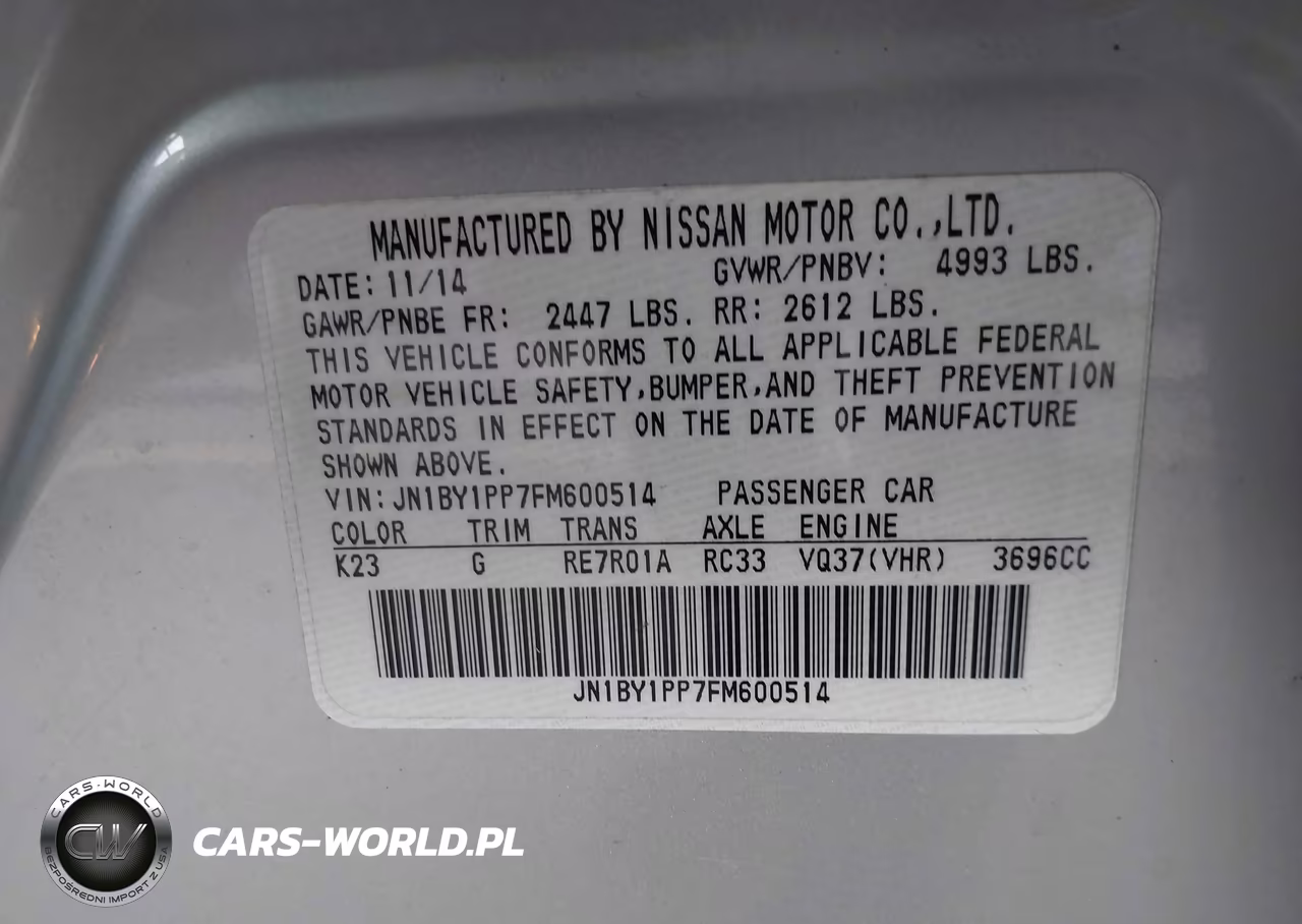 2015 Infiniti Q70L 3.7 VIN:JN1BY1PP7FM600514 - 9