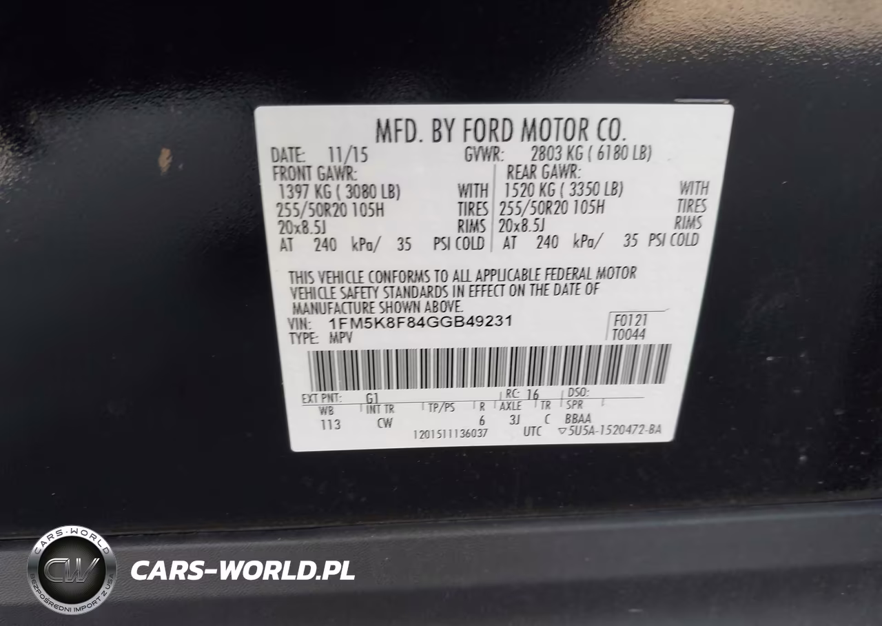 2016 Ford Explorer Limited VIN:1FM5K8F84GGB49231 - 9