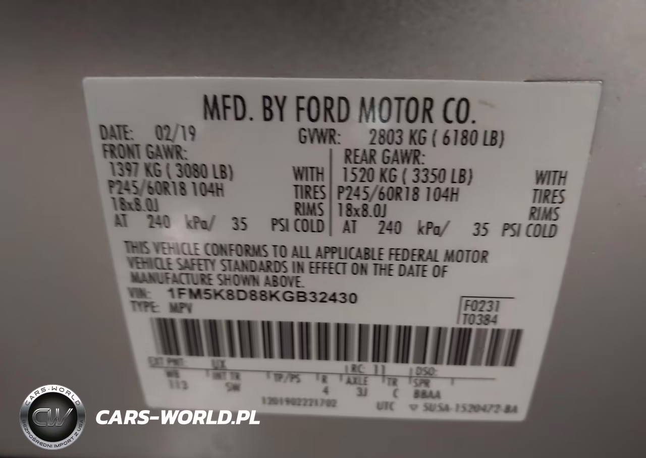 2019 Ford Explorer Xlt VIN:1FM5K8D88KGB32430 - 9