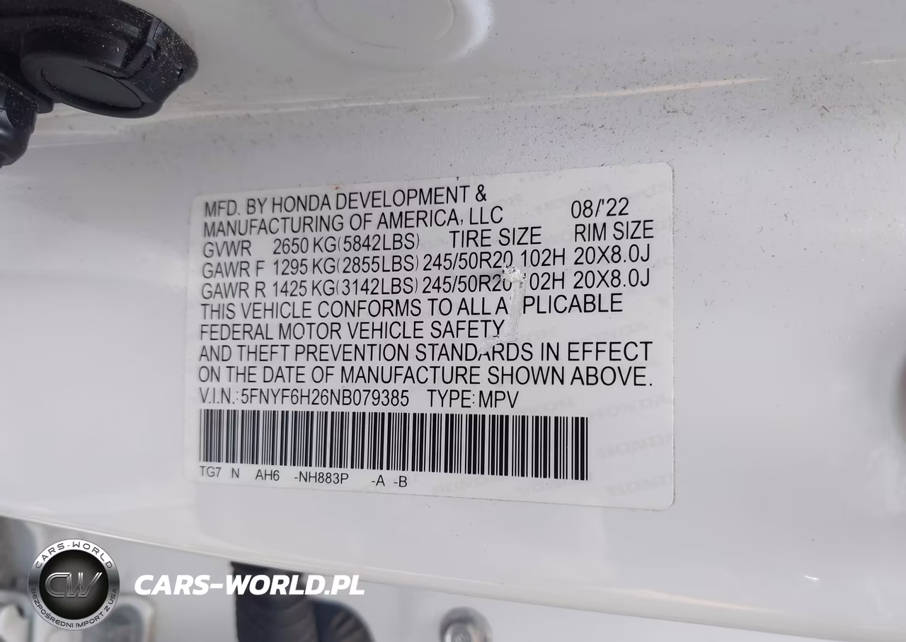 2022 Honda Pilot Awd Special Edition VIN:5FNYF6H26NB079385 - 9