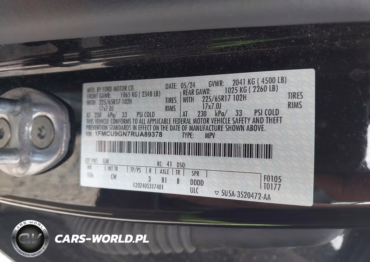 2024 Ford Escape Active VIN:1FMCU9GN7RUA89378 - 9