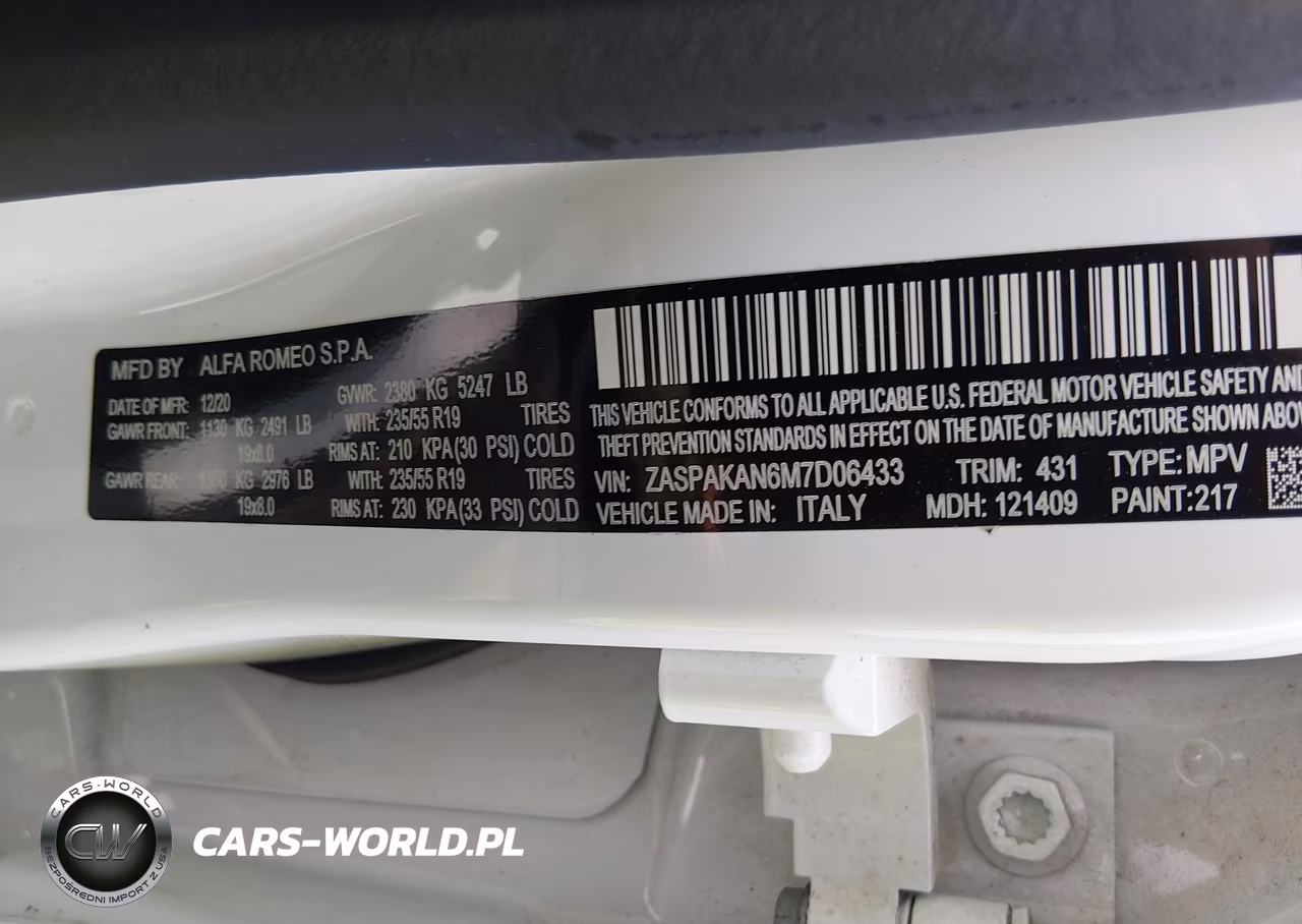 2021 Alfa Romeo Stelvio Awd VIN:ZASPAKAN6M7D06433 - 9