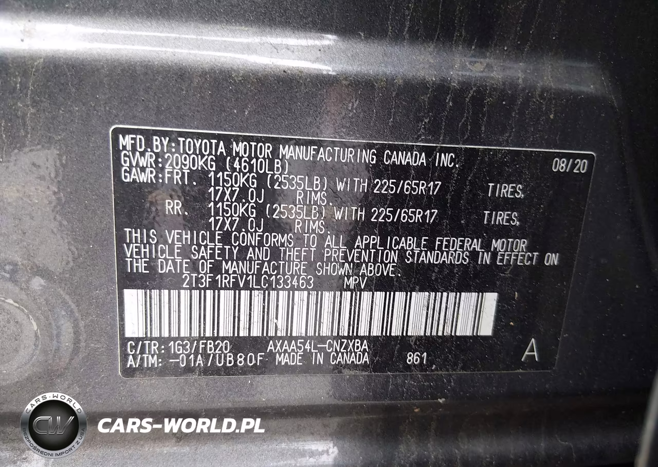 2020 Toyota Rav4 Le VIN:2T3F1RFV1LC133463 - 9