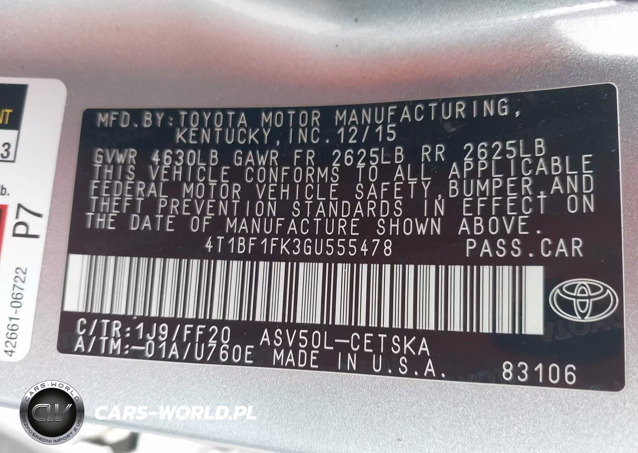 2016 Toyota Camry Se VIN:4T1BF1FK3GU555478 - 9