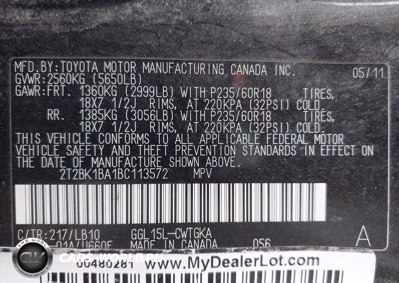 2011 Lexus Rx 350 VIN:2T2BK1BA1BC113572 - 9