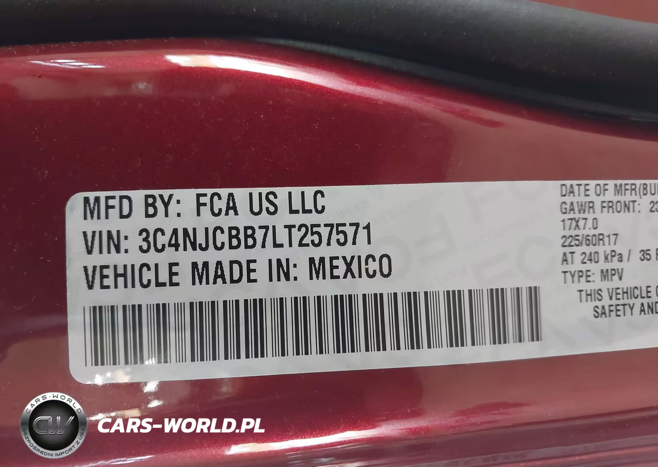 2020 Jeep Compass Latitude Fwd VIN:3C4NJCBB7LT257571 - 9