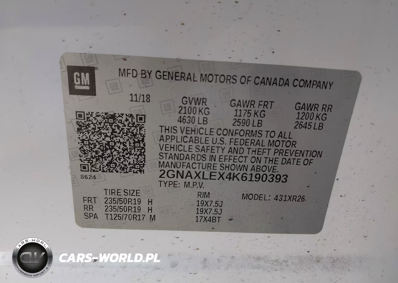2019 Chevrolet Equinox Lt VIN:2GNAXLEX4K6190393 - 9