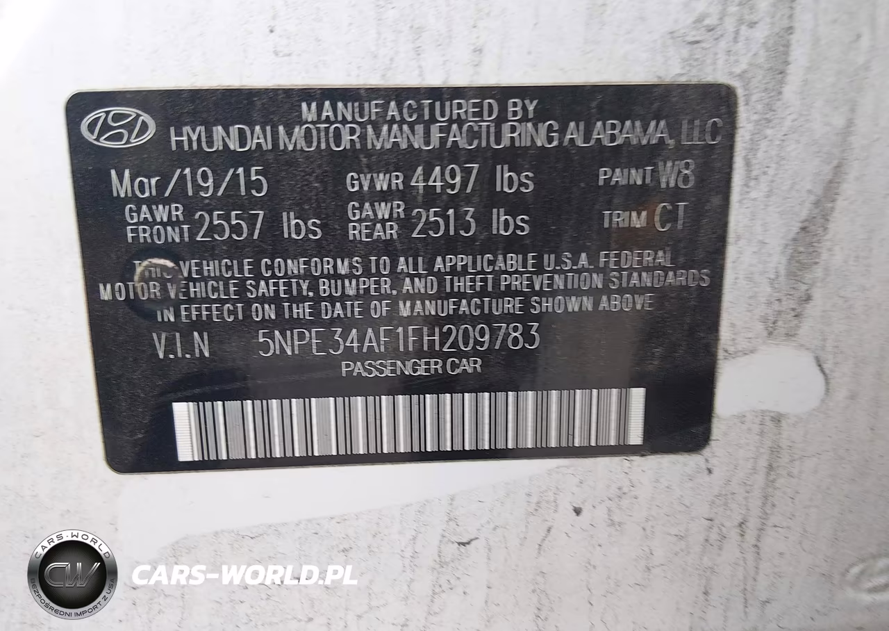 2015 Hyundai Sonata Sport VIN:5NPE34AF1FH209783 - 9