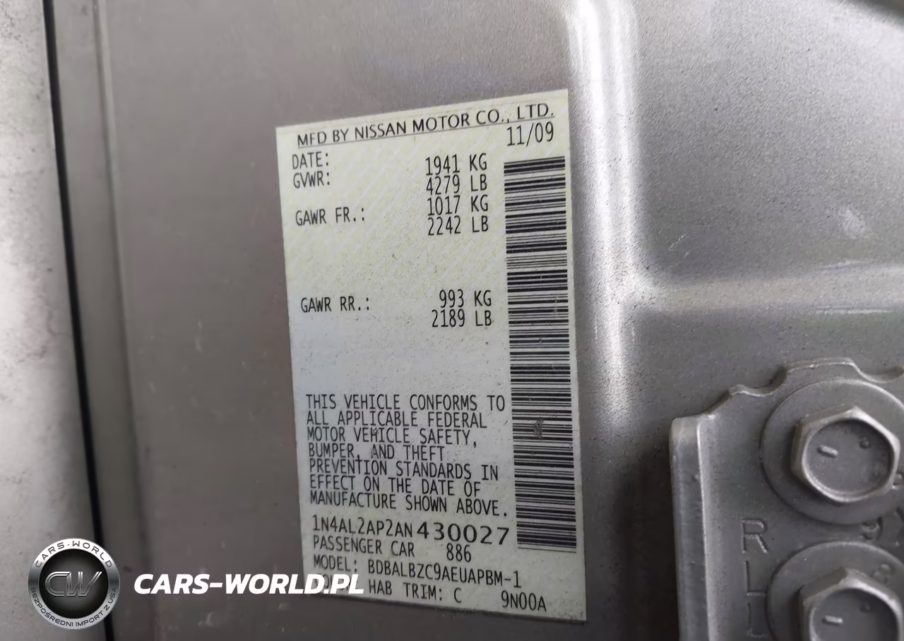 2010 Nissan Altima 2.5 S VIN:1N4AL2AP2AN430027 - 9
