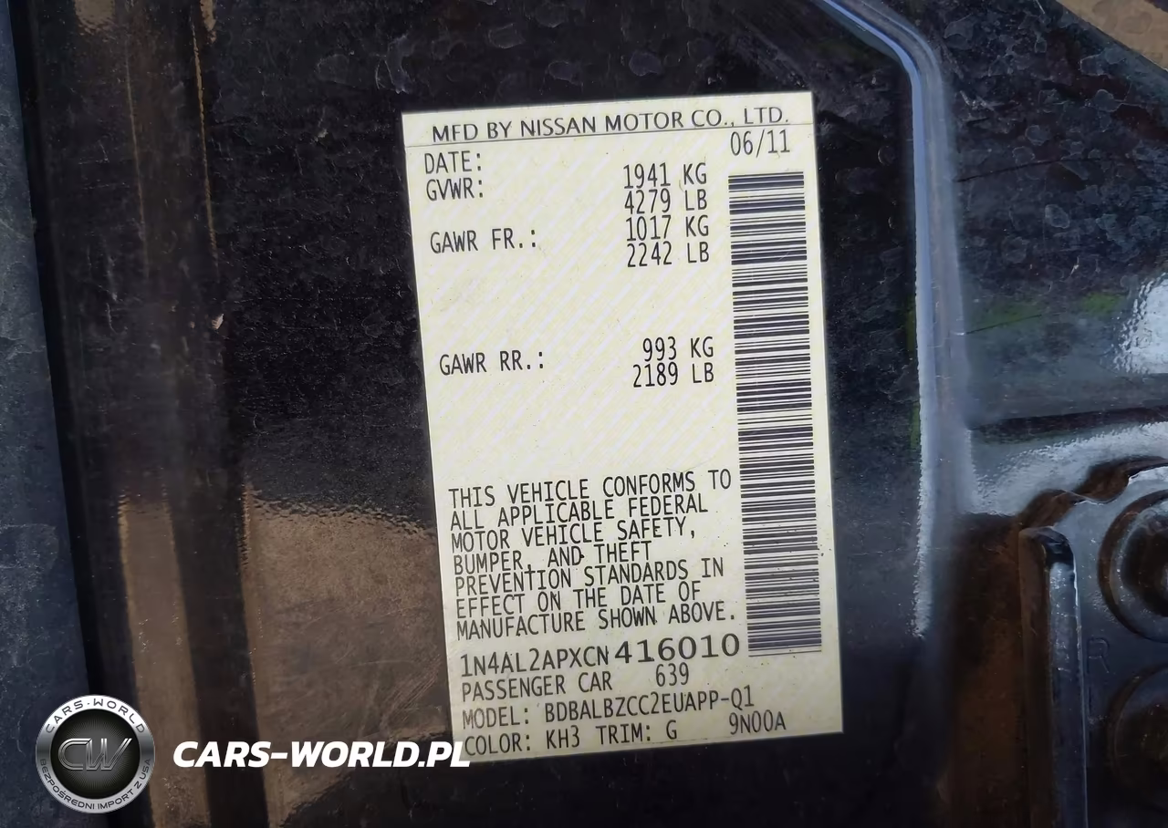 2012 Nissan Altima 2.5 S VIN:1N4AL2APXCN416010 - 9