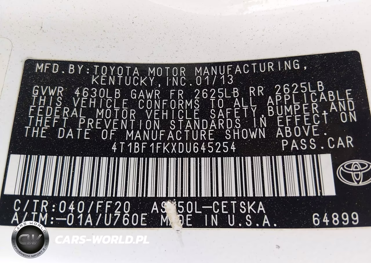 2013 Toyota Camry Se VIN:4T1BF1FKXDU645254 - 9