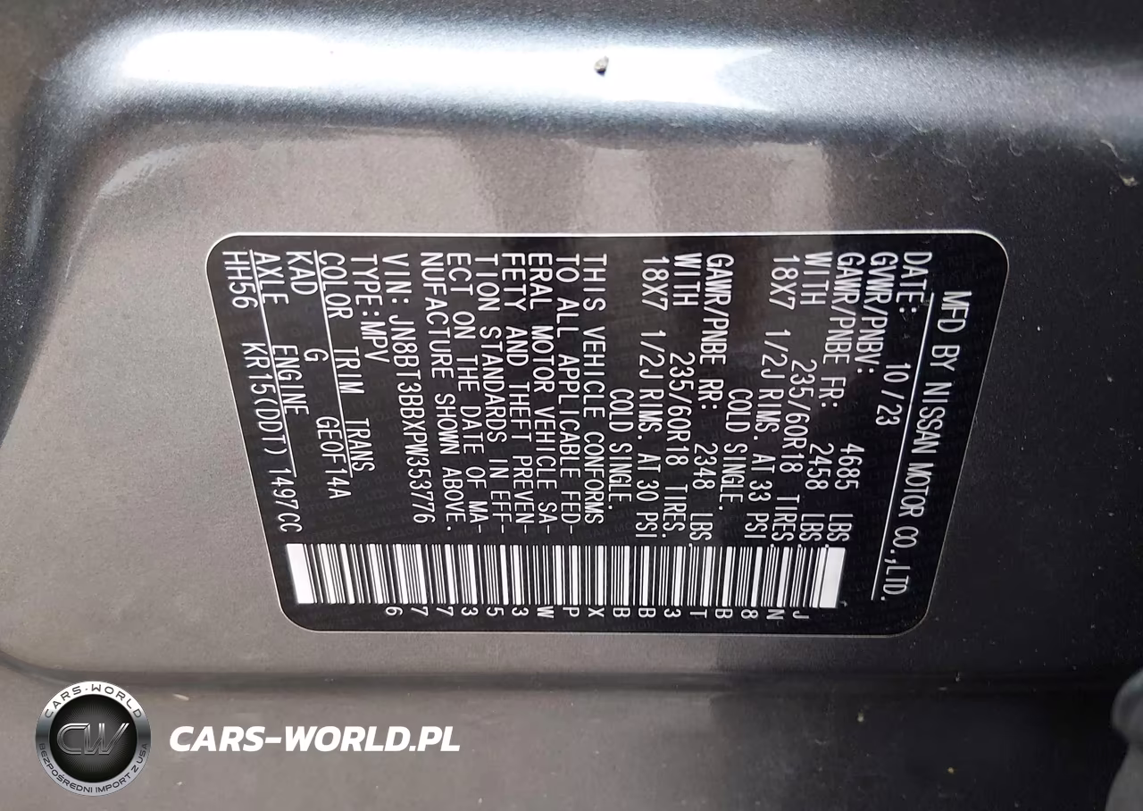 2023 Nissan Rogue Sv Intelligent Awd VIN:JN8BT3BBXPW353776 - 9