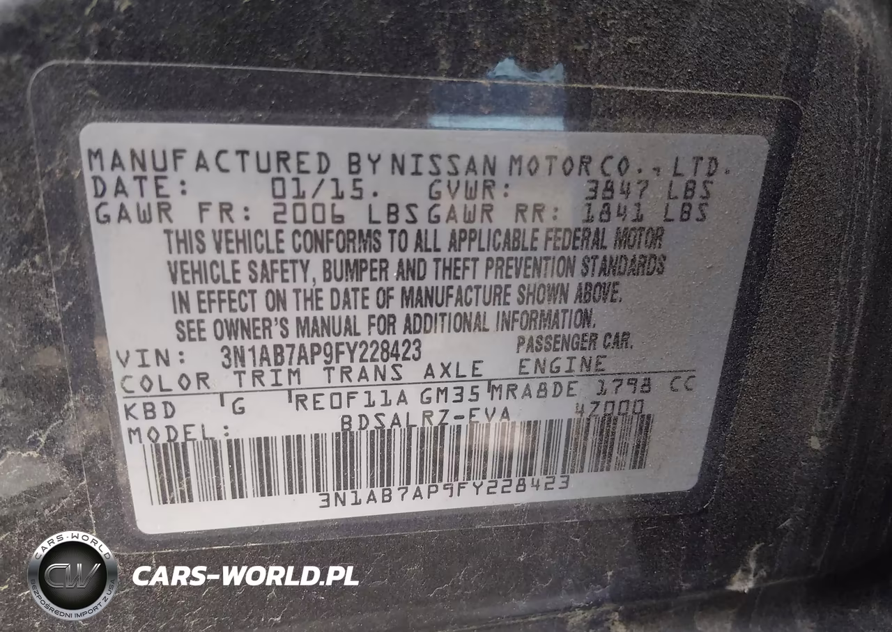 2015 Nissan Sentra Sr VIN:3N1AB7AP9FY228423 - 9